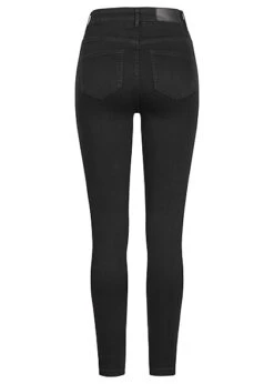 Noisy May Damen NOOS Skinny High-Waist Jeans Hose 5-Pocket Super Slim Fit Solid Schwarz -Onlyy Kleidung Geschaft 22070197 2