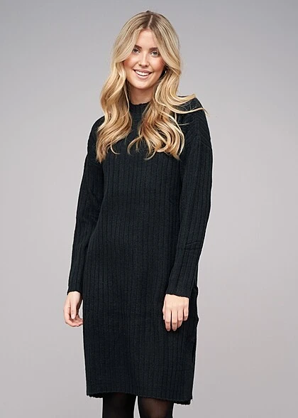 Vero Moda Damen Maxi Kleid Langarm M. High-Neck Rundhals Schwarz 1 Vero Moda Damen Maxi Kleid Langarm M. High-Neck Rundhals Schwarz