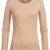 Aware By Vero Moda Damen NOOS Ribbed Longsleeve Nomad Beige
