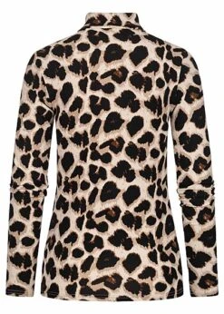 Pieces Damen High-Neck Top Longsleeve Mit Leo Print Schwarz Beige 3 Pieces Damen High-Neck Top Longsleeve Mit Leo Print Schwarz Beige -Onlyy Kleidung Geschaft 22090251 1