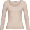 Cloud5ive Damen Langarm Shirt Strukturstoff M. Wellen Am Saum Beige