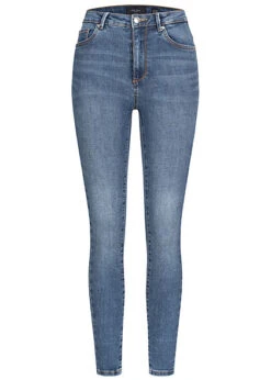 Vero Moda Damen NOOS Skinny Jeans Hose 5-Pockets Washed Look Medium Blau Denim
