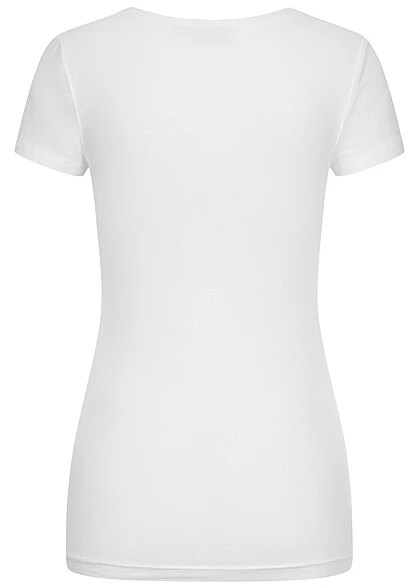 VILA Damen NOOS Basic T-Shirt Mit Rundhals Weiss 2 VILA Damen NOOS Basic T-Shirt Mit Rundhals Weiss – Bild 2