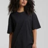 Urban Classics Damen Oversized Basic T-Shirt Mit Rundhals Schwarz