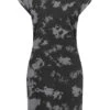 Urban Classics Damen Bleached Kurzarm Kleid AOP Schwarz Grau