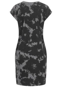 Urban Classics Damen Bleached Kurzarm Kleid AOP Schwarz Grau -Onlyy Kleidung Geschaft 23010127 2