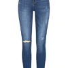 Noisy May Damen NOOS Skinny Jeans Hose Mit 5-Pockets Und Destroyed-look Medium Blau