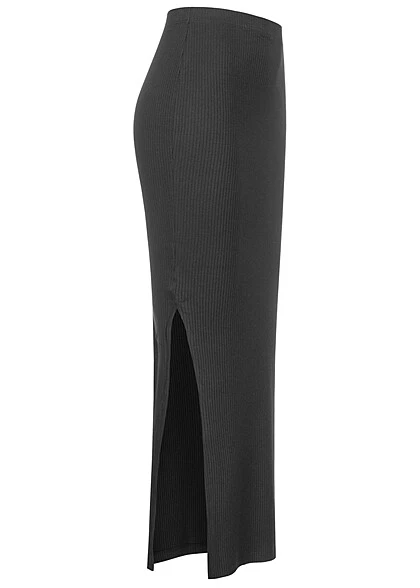 Noisy May Damen NOOS Longform High Waist Rock M. Seitlichem Schlitz Schwarz 2 Noisy May Damen NOOS Longform High Waist Rock M. Seitlichem Schlitz Schwarz – Bild 2