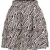 Aiki Damen Mini Stufenrock Mit Zebra Print Schwarz Weiss