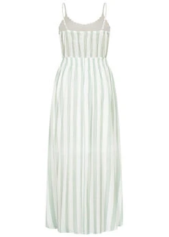Aiki Damen Viskose Kleid Mit Häkelbesatz Und Bindedetail Gestreift Weiss Grün 6 Aiki Damen Viskose Kleid Mit Häkelbesatz Und Bindedetail Gestreift Weiss Grün -Onlyy Kleidung Geschaft 23020094 2