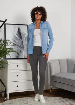 Vero Moda Damen NOOS Jeans Hose Skinny Fit Mit 5-Pockets Dunkel Grau Denim 7 Vero Moda Damen NOOS Jeans Hose Skinny Fit Mit 5-Pockets Dunkel Grau Denim -Onlyy Kleidung Geschaft 23020224 3