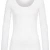 Vero Moda Damen NOOS Langarm Shirt Longsleeve Mit Rundhals Bright Weiss