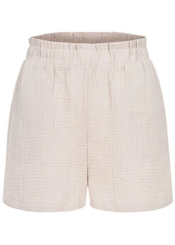 Vero Moda Damen NOOS Paperbag High Waist Shorts Silver Lining Grau