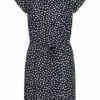 ONLY Damen NOOS Kurzarm Kleid Mit Bindedetail AOP Blumen Night Sky Navy Blau