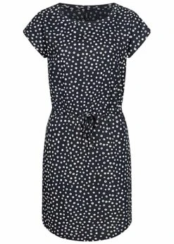 ONLY Damen NOOS Kurzarm Kleid Mit Bindedetail AOP Blumen Night Sky Navy Blau