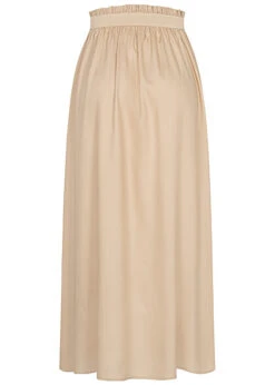 ONLY Damen NOOS Paperbag Longform Rock White Pepper Beige -Onlyy Kleidung Geschaft 23030046 2