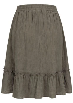 Aiki Damen Stufenrock Mit Gummibund Khaki -Onlyy Kleidung Geschaft 23030425 2