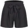 Cloud5ive Damen Musselin Shorts Mit Bindegürtel Schwarz