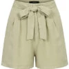 Vero Moda Damen NOOS Shorts Kurze Hose Mit Bindegürtel Reseda Grün