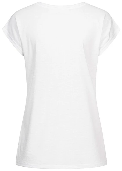 Cloud5ive Damen T-Shirt Mit Adore Fall In Love Print Weiss 2 Cloud5ive Damen T-Shirt Mit Adore Fall In Love Print Weiss – Bild 2