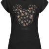 Cloud5ive Damen T-Shirt Mit Disney Mickey Mouse Leo Print Schwarz