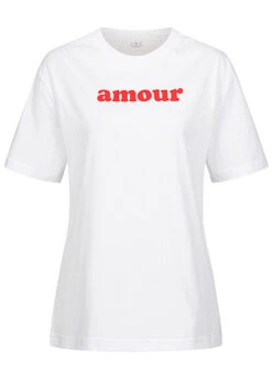 Days Beyond Damen T-Shirt Mit Armour Print Weiss