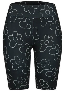 Urban Classics Ladies High Waist Shorts Mit All Over Print Blackflower Schwarz