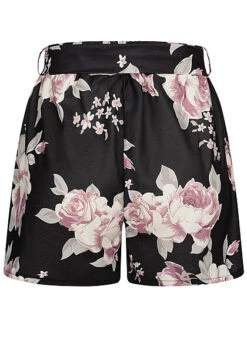 Cloud5ive Damen Musselin Shorts Mit Blumenprint Und Bindegürtel Schwarz -Onlyy Kleidung Geschaft 23056021 2