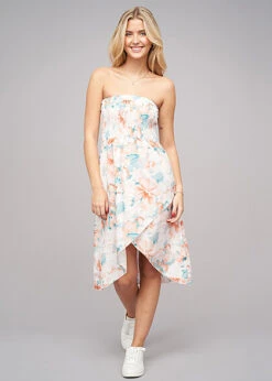 Cloud5ive Damen Bandeau Kleid In Wrap Look Und AOP Blumen Print Grün -Onlyy Kleidung Geschaft 23056052 2