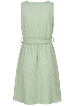 Cloud5ive Damen Struktur Wickelkleid Mit Bindegürtel Hell Grün -Onlyy Kleidung Geschaft 23066099 2