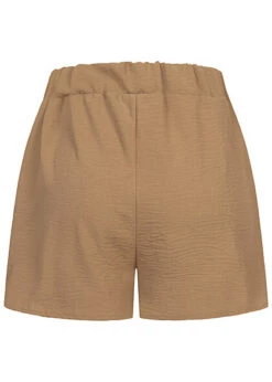Cloud5ive Damen Musselin Shorts M. Aufgesetzten Taschen Camel Braun -Onlyy Kleidung Geschaft 23076017 2