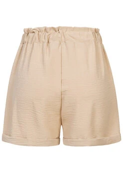 Cloud5ive Damen Musselin Short Mit Umschlag Und 2-Pockets Bindedetail Beige -Onlyy Kleidung Geschaft 23076051 2