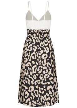 Cloud5ive Damen Trägerkleid In Wickeloptik Mit Leo Print Weiss Schwarz Beige -Onlyy Kleidung Geschaft 23076087 2