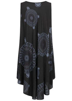 Victoria & Violet Damen Viskose Kleid Mit Kreis Print Schwarz Grau -Onlyy Kleidung Geschaft 23080019 2