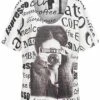 Victoria & Violet Damen Kurzarm Top T-Shirt Mit Camera Print Weiss